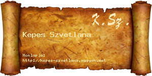 Kepes Szvetlana névjegykártya